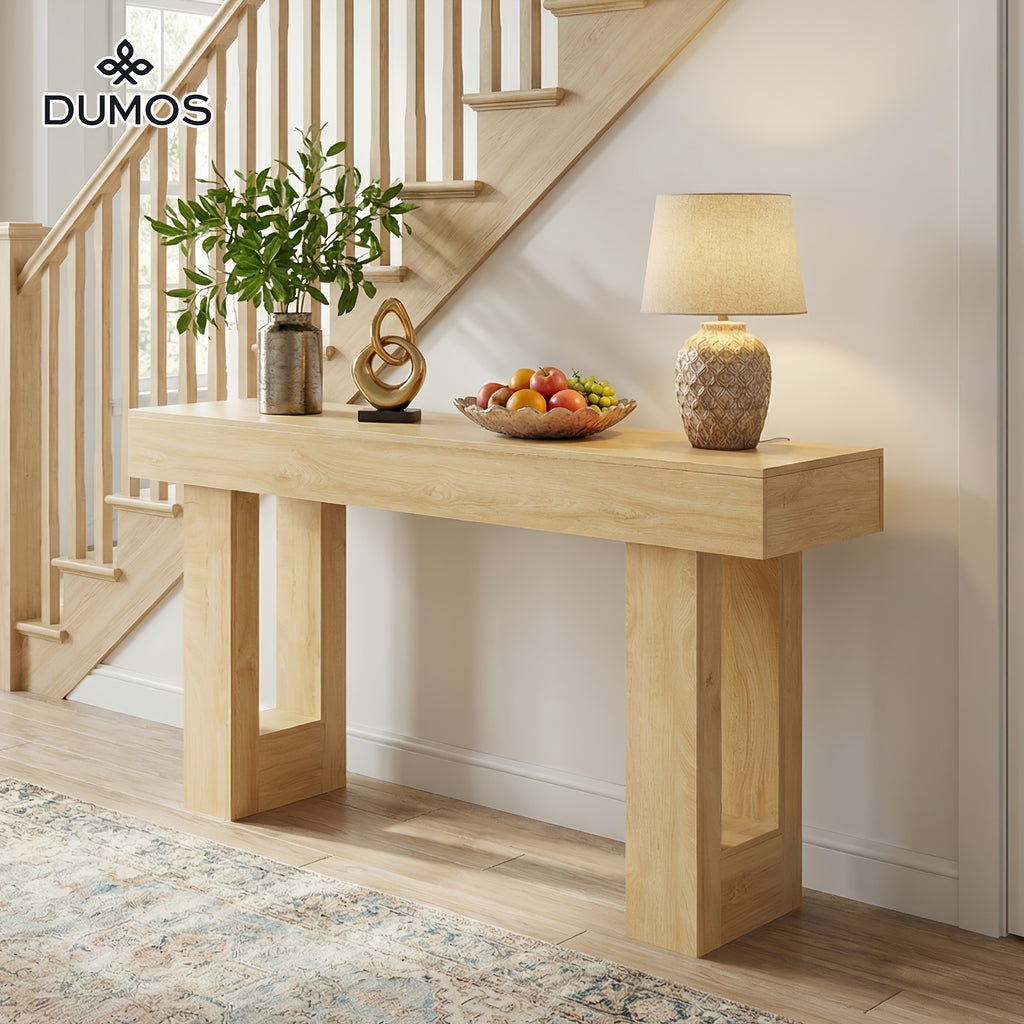 63-Inch Narrow Console Table, Sturdy Wooden Entryway Table with 5.9\