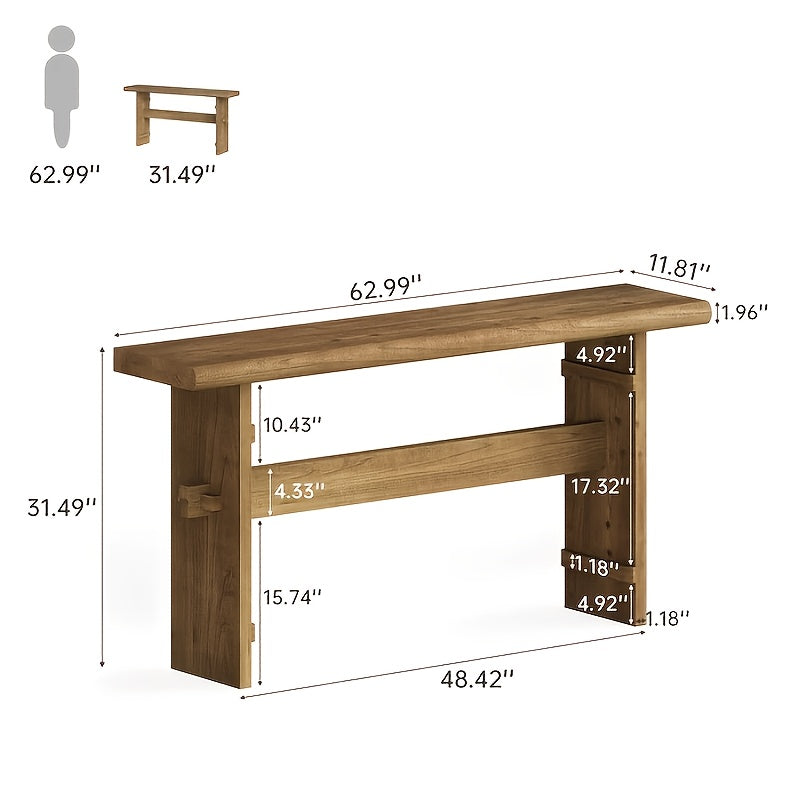 63-inch Console Table, Wooden Entryway Table, Sofa Table Behind The Sofa