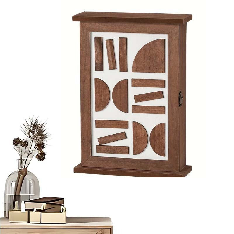 Creative Key Storage and Decorative Signs | Wooden Wall-Mounted Storage Box for Home Entrance\u002FLiving Room, Art Deco Style with Hooks and Decoration, Multipurpose Use