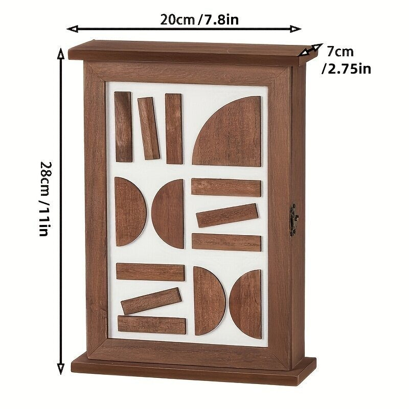 Creative Key Storage and Decorative Signs | Wooden Wall-Mounted Storage Box for Home Entrance\u002FLiving Room, Art Deco Style with Hooks and Decoration, Multipurpose Use