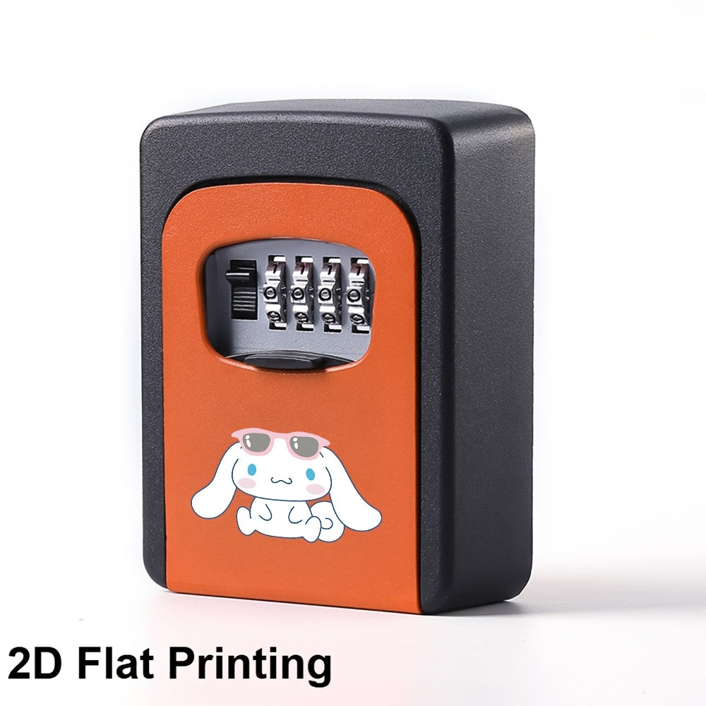 Cinnamoroll 2D Flat Printed Wall-Mounted Combination Lockbox for Storing Keys, Suitable for Outdoor Use, Home Front Doors, Vacation Rentals, And Real Estate