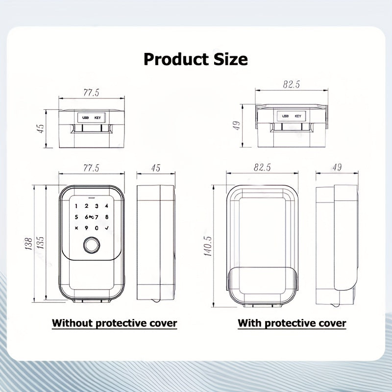 Smart Lock Box,Wireless Smart Key Lockbox with TUYA APP Control,Fingerprint Recognize & Multiple Code Types,Security Key Lock Box for Outside IPX5,Lockbox for Keys Outdoor Wall Mount & Key Lock Box for Lever Door Handle,Bluetooth Key Box for Home &