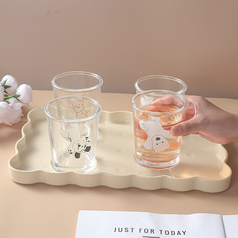 Biscuit Shaped Rectangular Tray, Household Tea Tray, Cream-style Plastic Storage Tray, Easy-to-clean Japanese Dining Tray