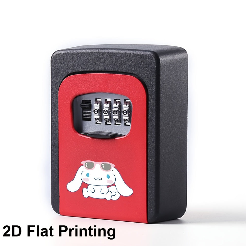 Cinnamoroll 2D Flat Printed Wall-Mounted Combination Lockbox for Storing Keys, Suitable for Outdoor Use, Home Front Doors, Vacation Rentals, And Real Estate