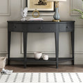 Contemporary Curved Console Table with 3 Drawers & Storage Shelf - Curved Entryway Table Suitable for Hallway, Living Room, Farmhouse Accent Furniture with Assembly, Space-Saving for Narrow Hallways and Small Spaces