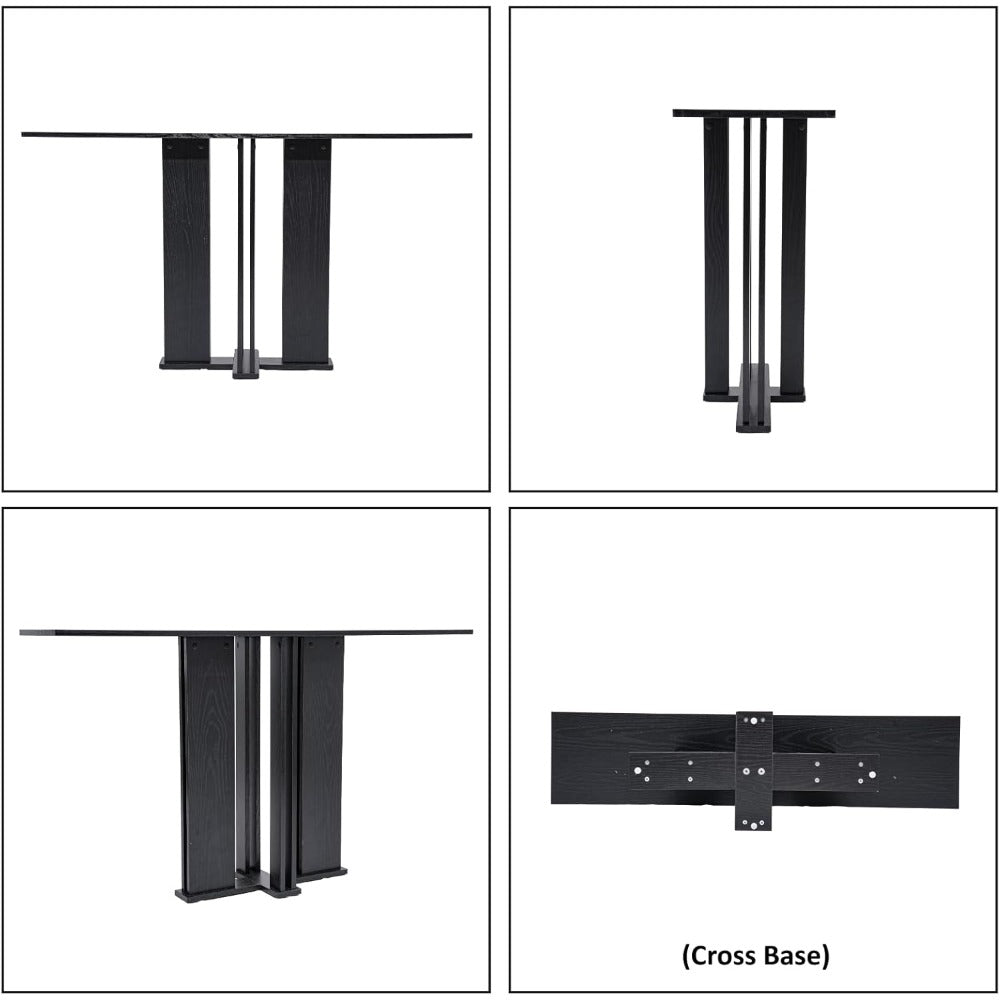 1pc a 51.2-Inch Slim And Elongated Console Table Featuring a Double-Column Design, a Wooden Rectangular Accent Table Suitable for Placement Behind a Sofa in The Living Room, Entryway, Hallway, Or Foyer