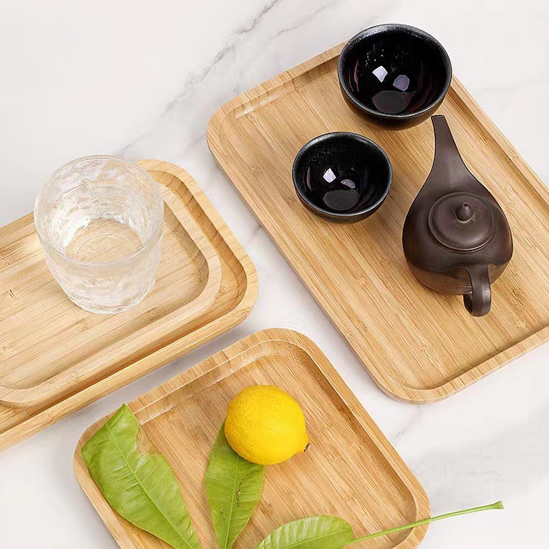 Wholesale Water Cup Tray and Wood Products Craft Tray Dinner Plate Barbecue Cheese Tray Cake Dried Fruit Tray Tableware
