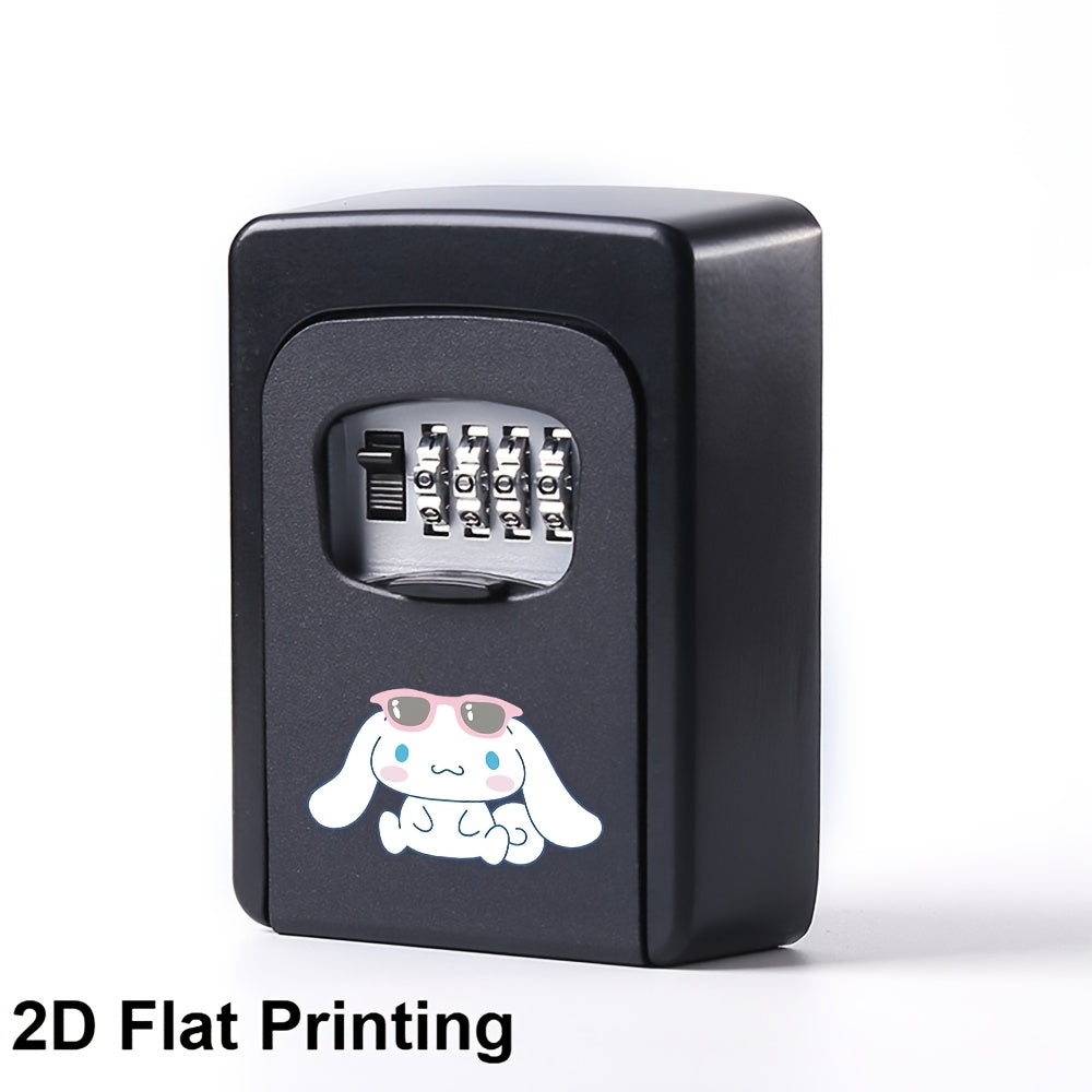 Cinnamoroll 2D Flat Printed Wall-Mounted Combination Lockbox for Storing Keys, Suitable for Outdoor Use, Home Front Doors, Vacation Rentals, And Real Estate